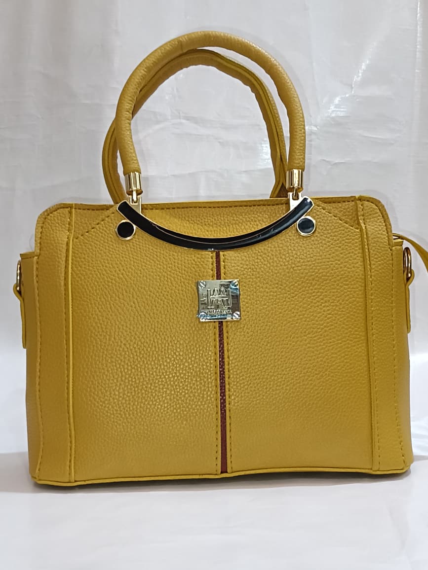 Mustard Yellow Elegance Handbag – Premium Textured Leather