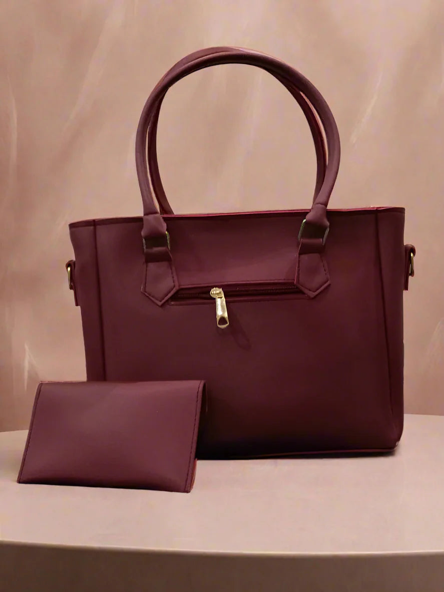 Luxury Maroon Chanel-Inspired Handbag Set